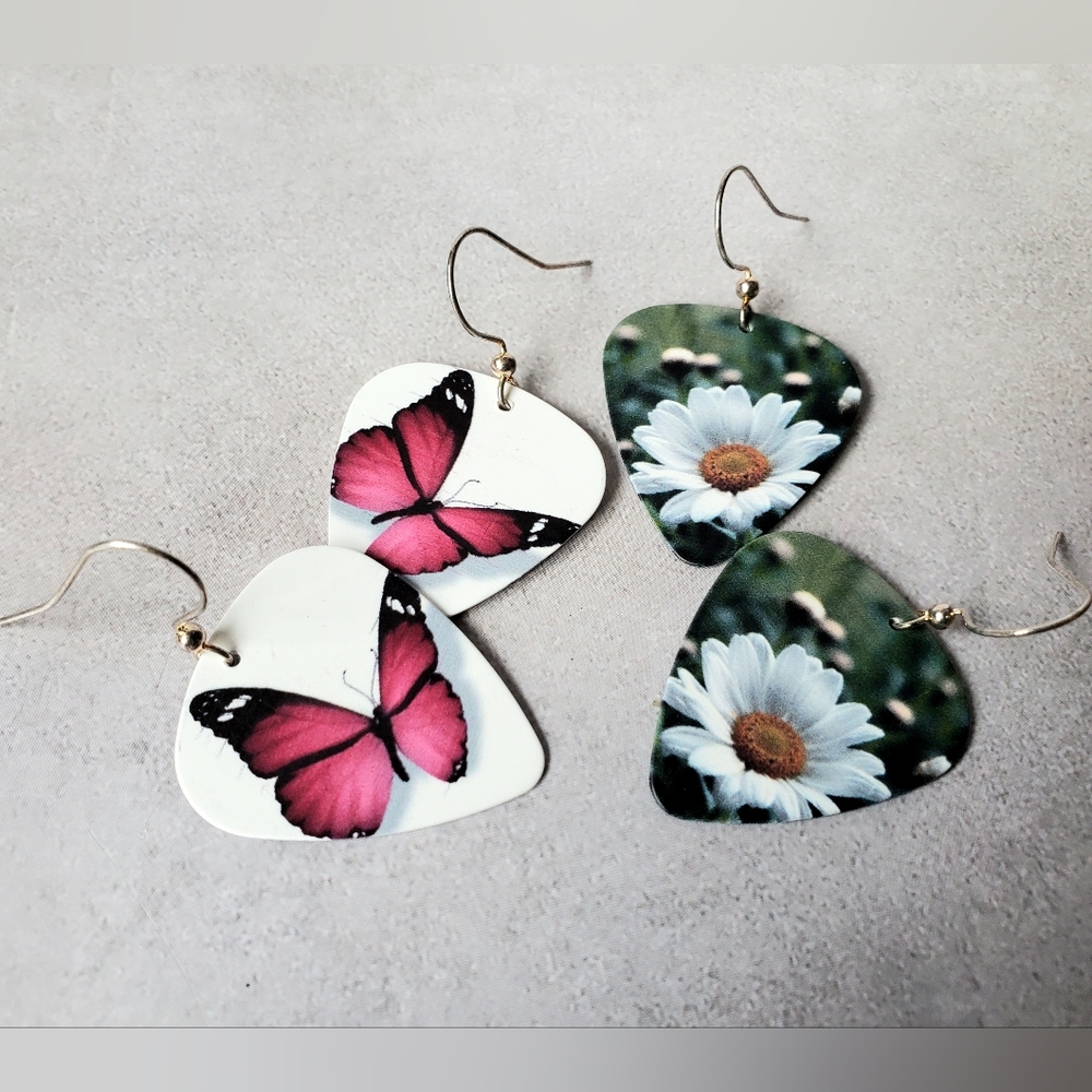 Two Pairs Guitar Pick Earrings